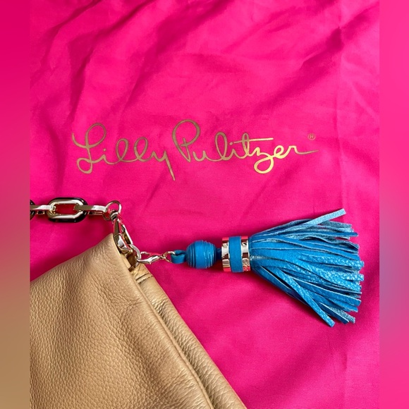 🩷 EUC Lilly Pulitzer Worth It Leather Purse/Clutch in Toasted Almond 🩷 - Picture 7 of 9